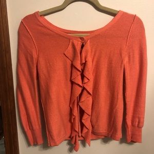 Juicy Couture Ruffle Coral Cardigan